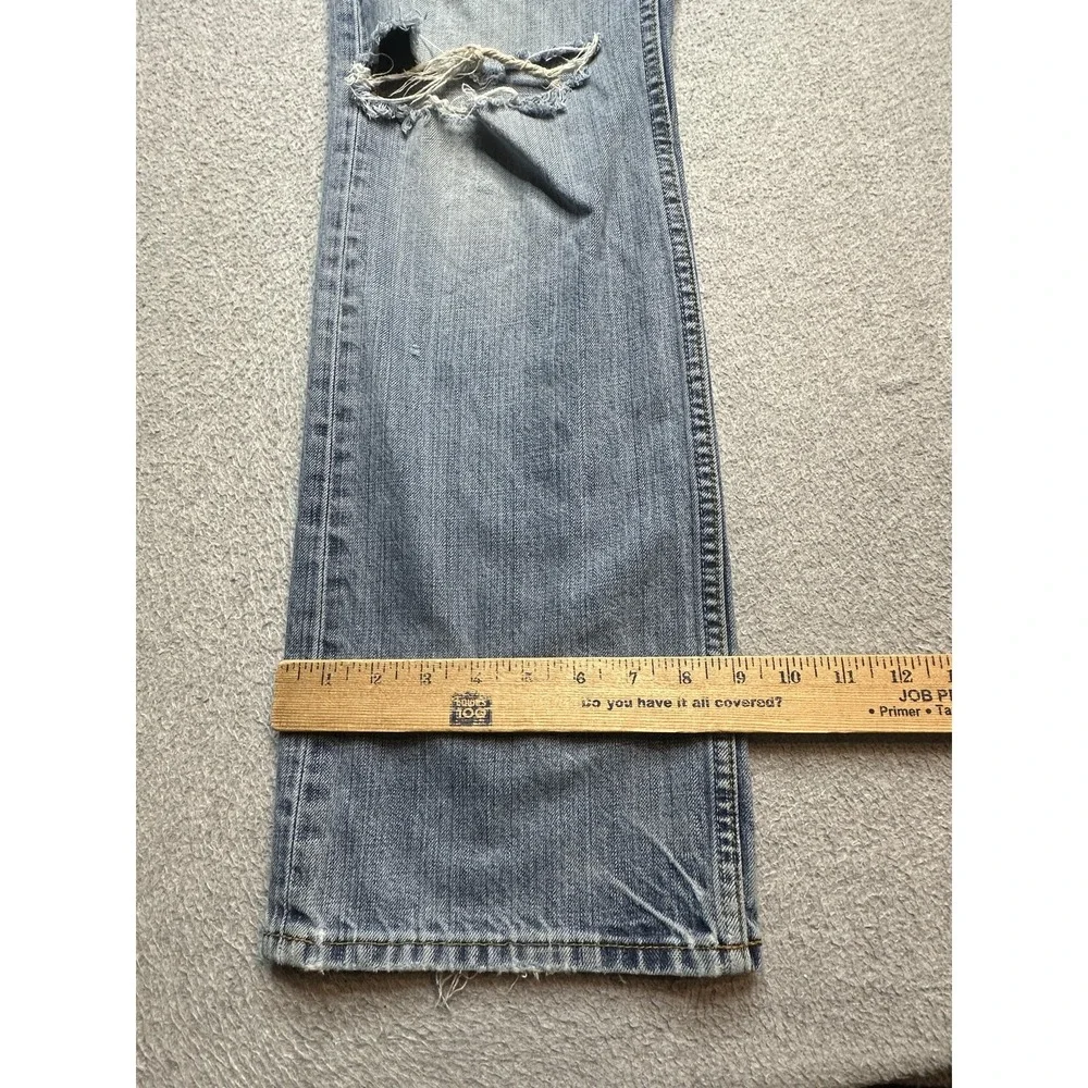 VTG Banana Republic Jeans Mens 32x34(32x32) Light Wash Straight Distressed Denim